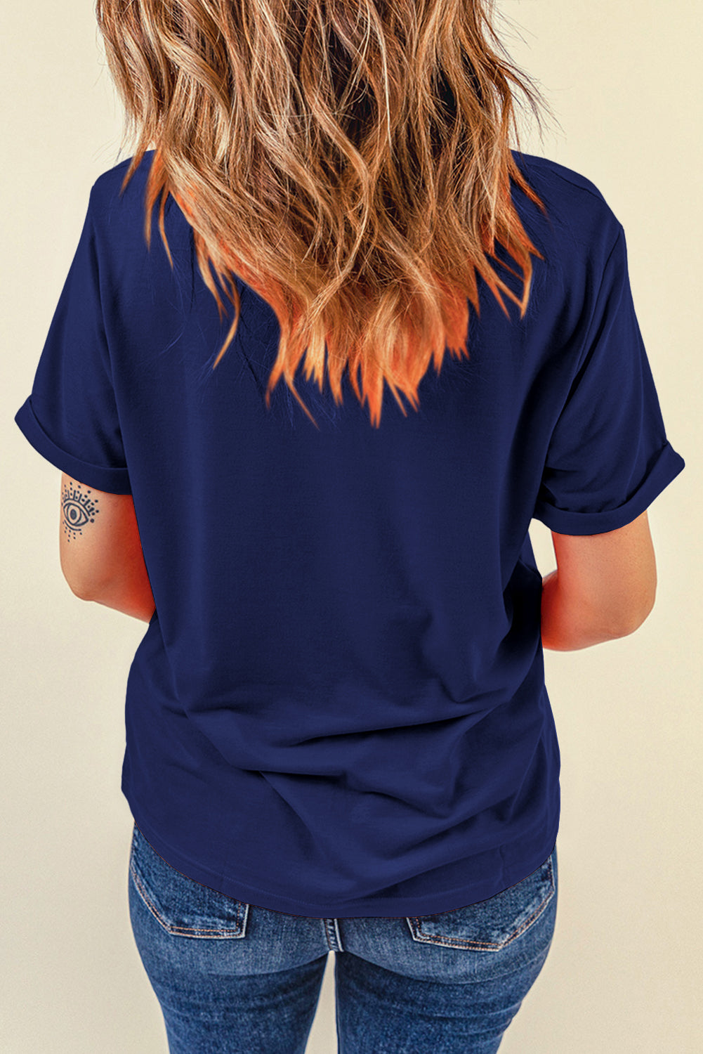 Blue GAMY DAY Baseball Crewneck T Shirt