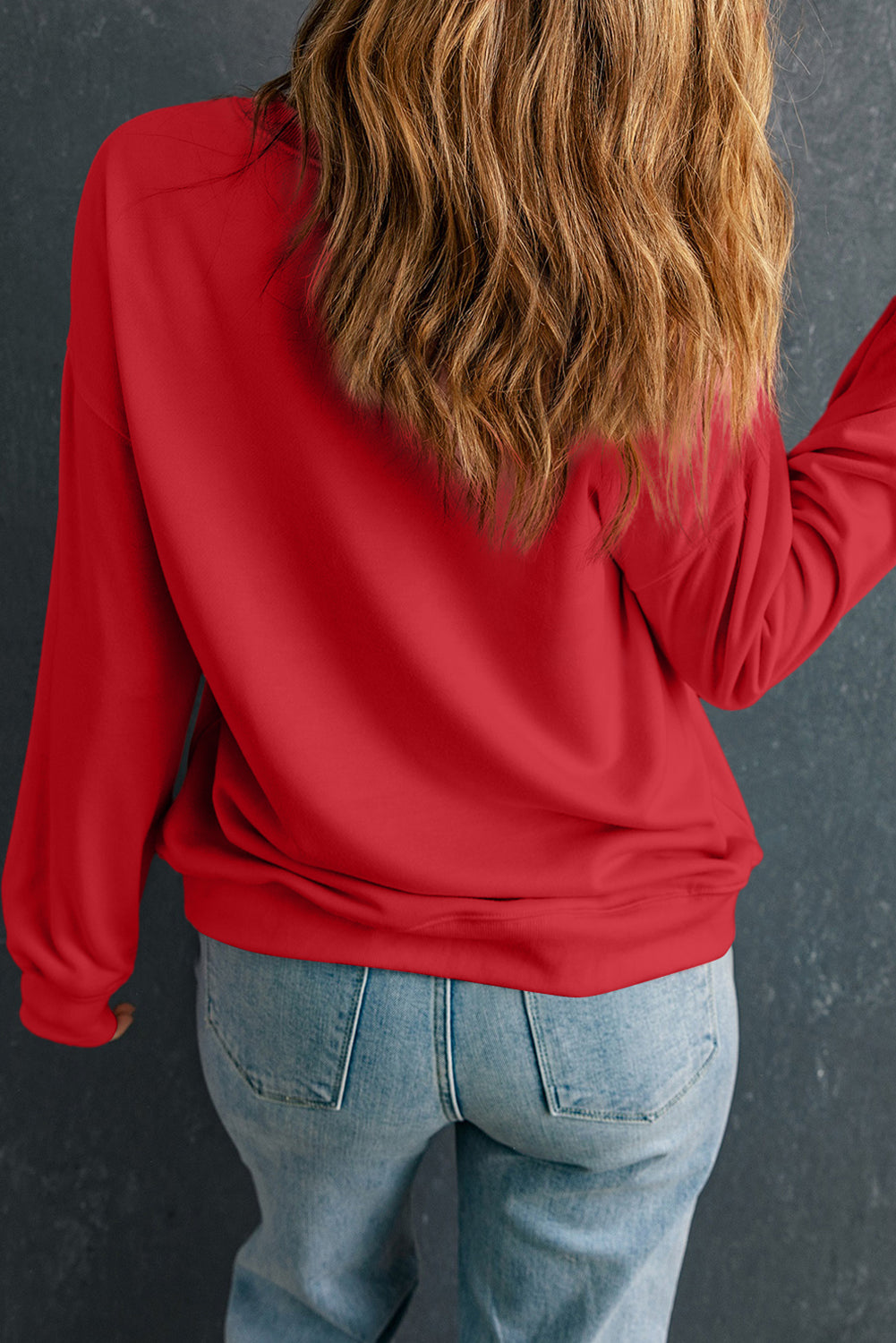 Red Christmas Dessert Time Graphic Heat Transfer Printing Sweatshirt