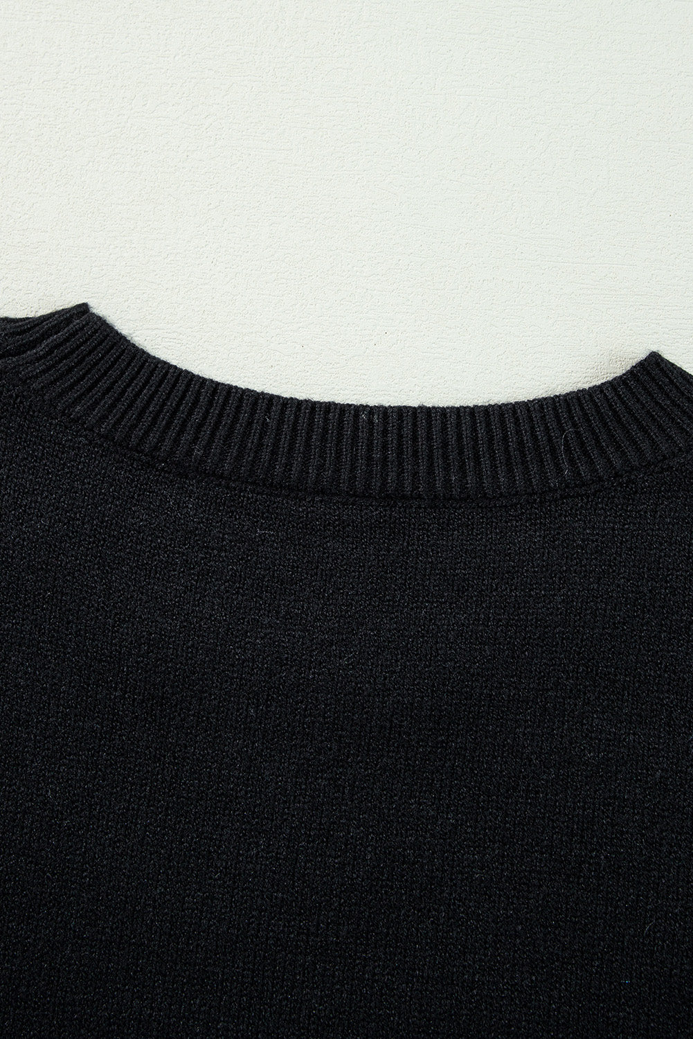 Black Halloween Boo Drop Shoulder Knit Sweater