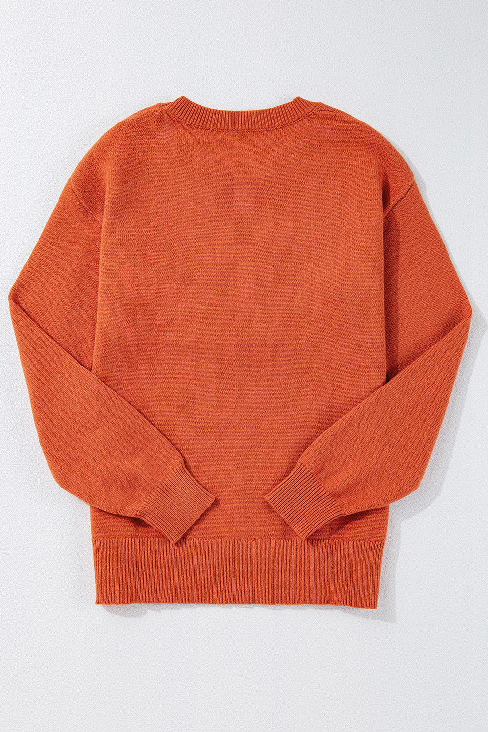 Black Halloween Boo Drop Shoulder Knit Sweater