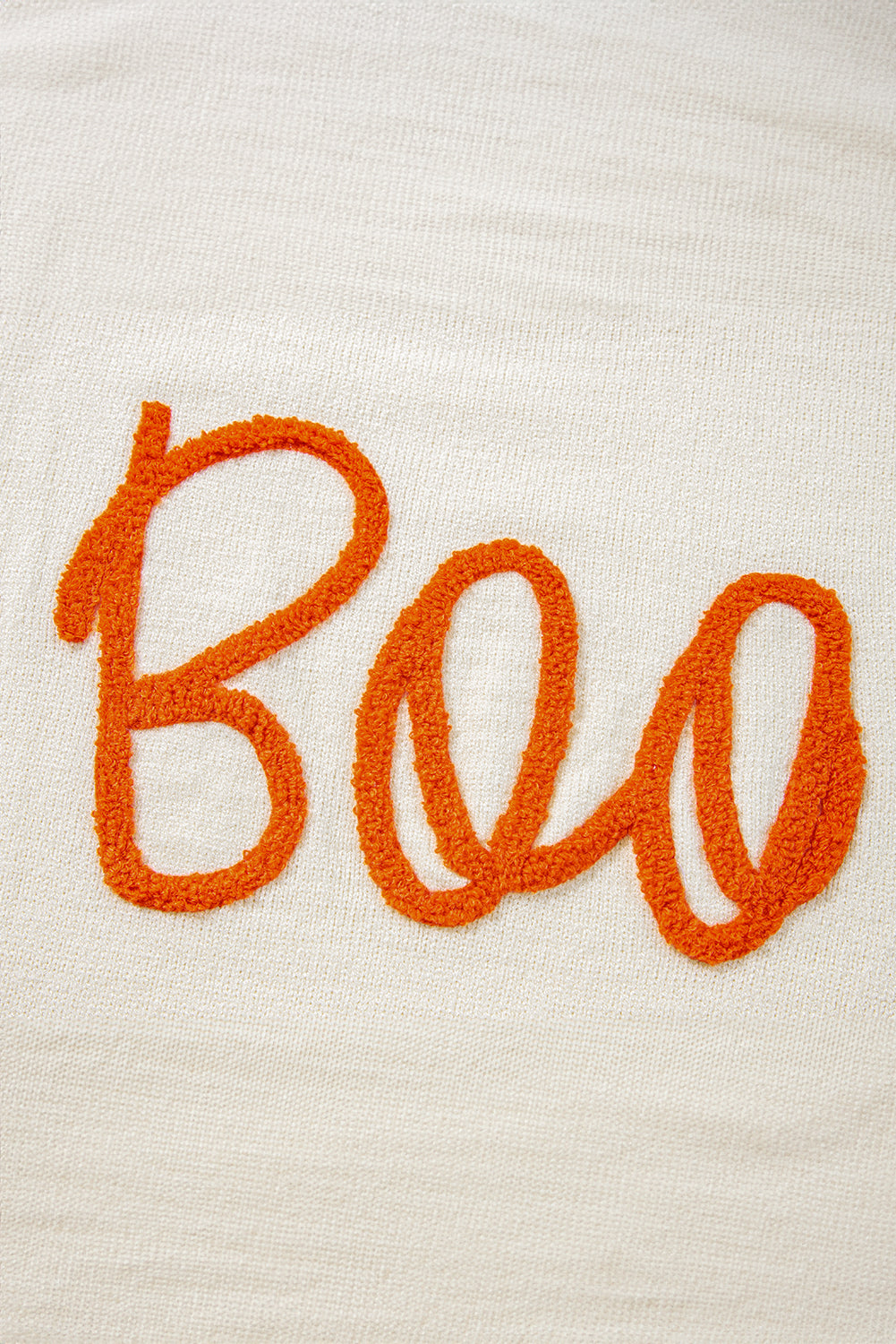 Black Halloween Boo Drop Shoulder Knit Sweater