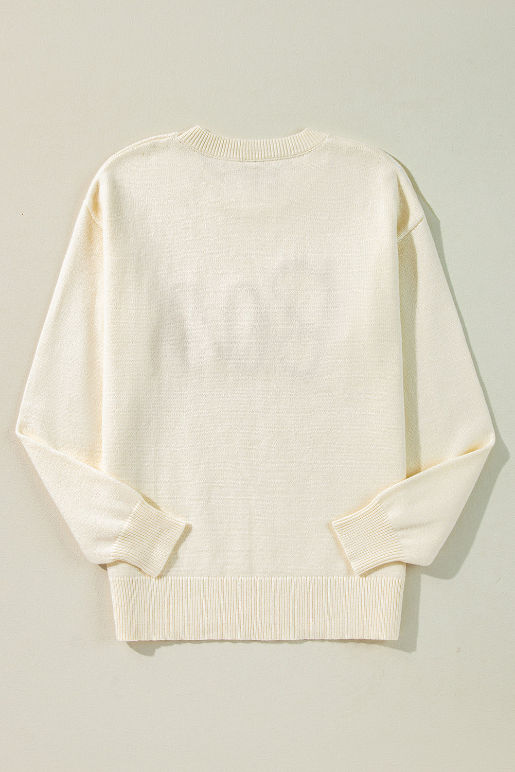 Black Halloween Boo Drop Shoulder Knit Sweater