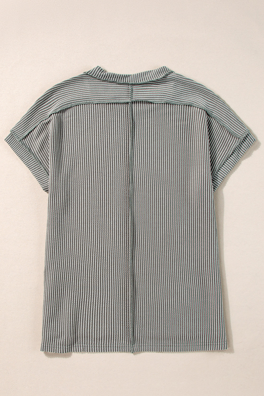 Medium Grey Twist Ribbed Sequined Bow Baseball Game Day T Shirt