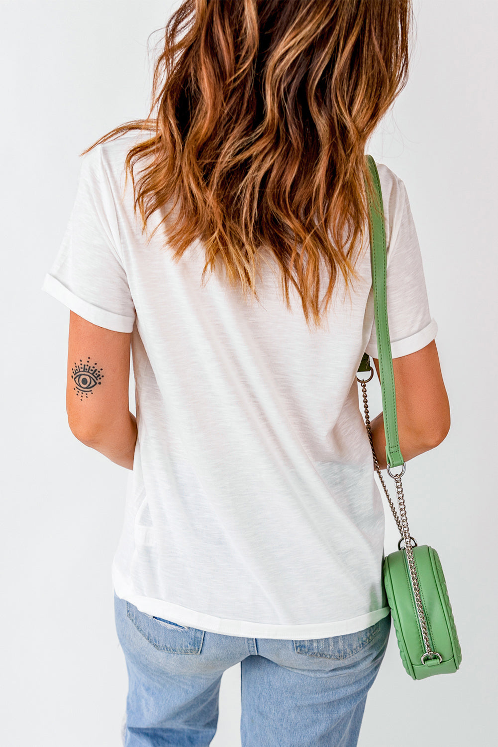 White Checkered Bow Graphic Game Day Tee