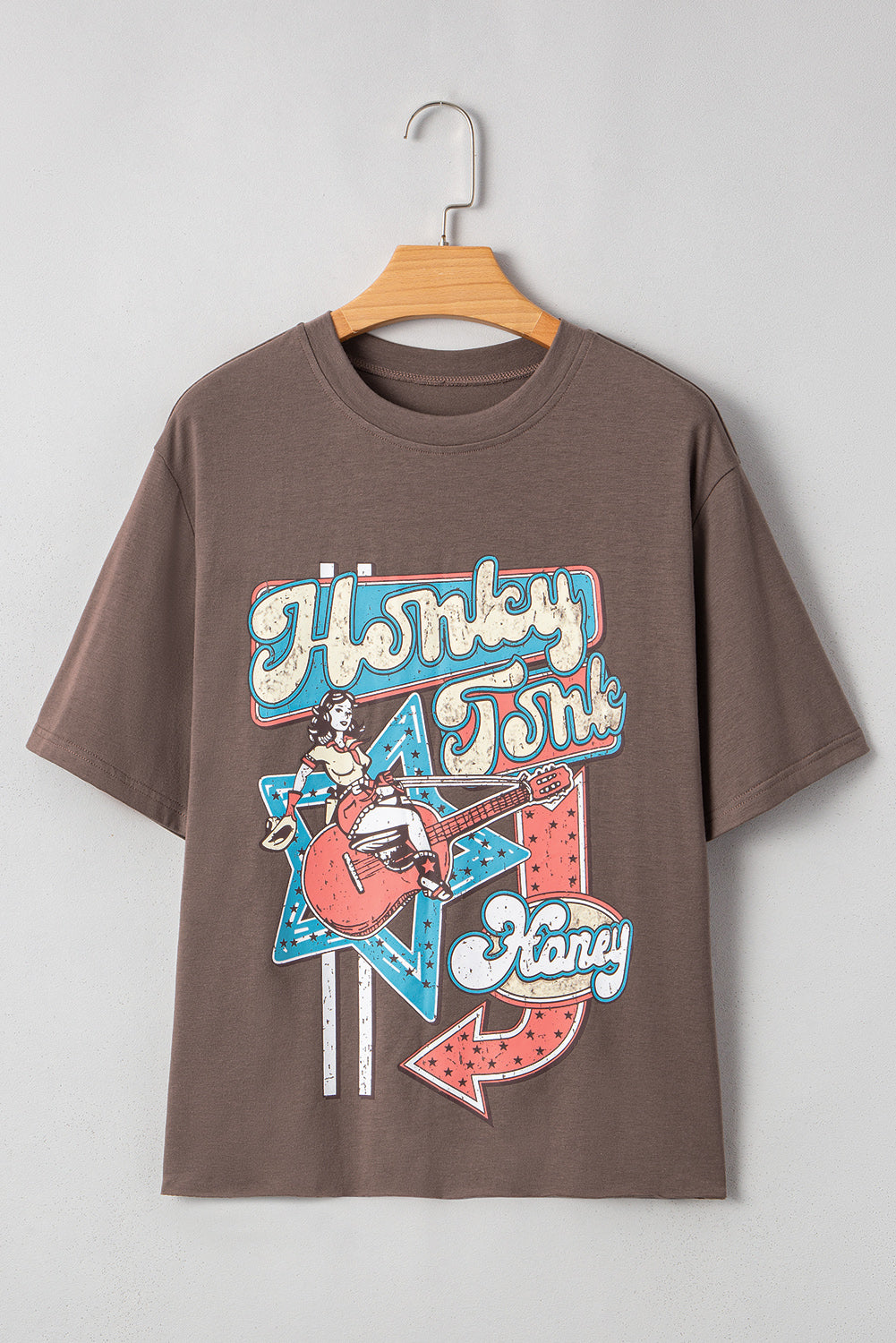 Chicory Coffee Honky Tonk Honey Graphic Crew Neck Tee