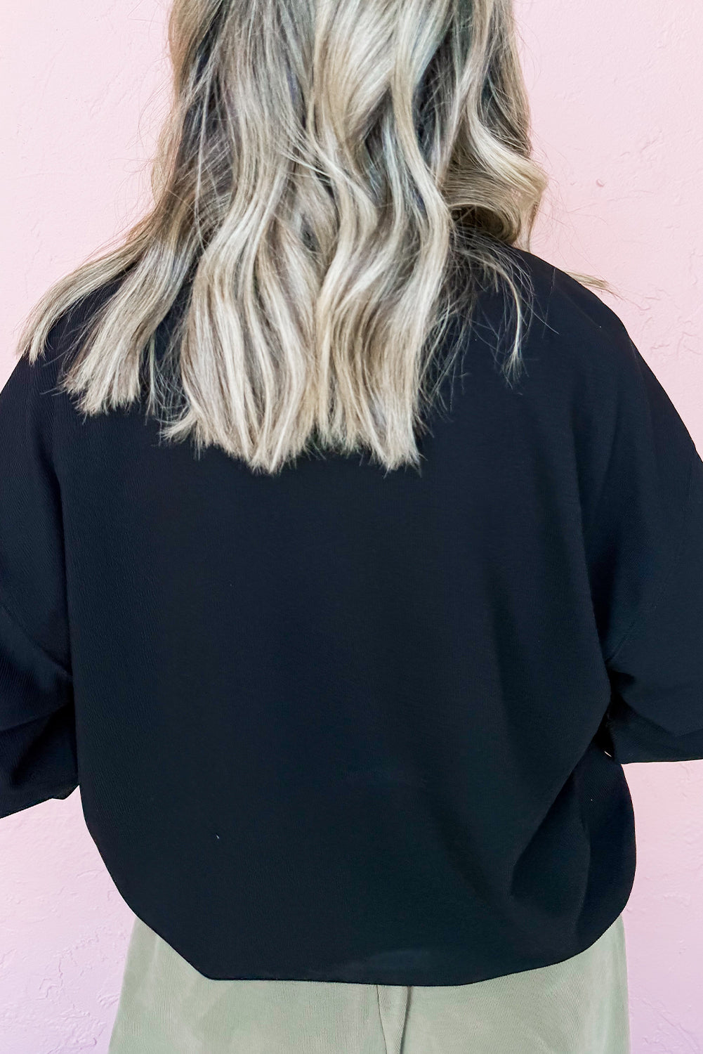 Black Lets Rodeo Western Print Pullover Sweatshirt