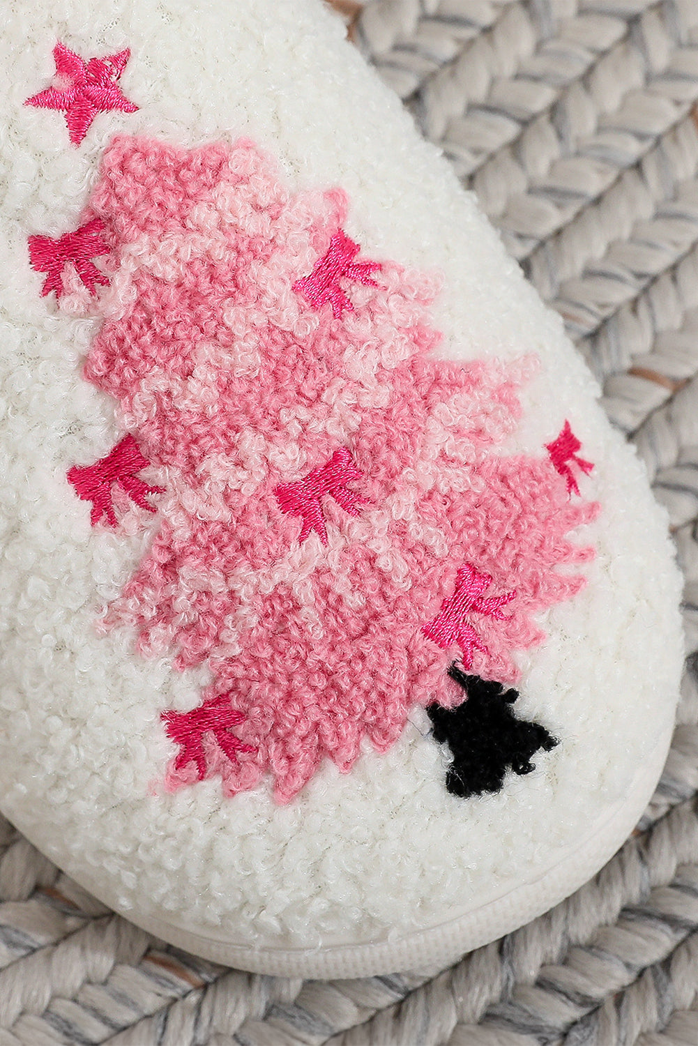White Christmas Tree & Star Plush Slippers