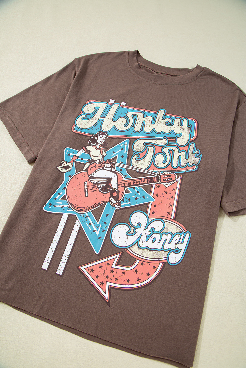 Chicory Coffee Honky Tonk Honey Graphic Crew Neck Tee